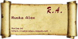 Ruska Alex névjegykártya